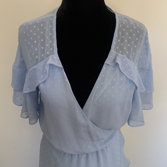 For Love & Lemons x Jaime King Baby Blue Wrap Dress LA Store Exclusive - Picture 3 of 8